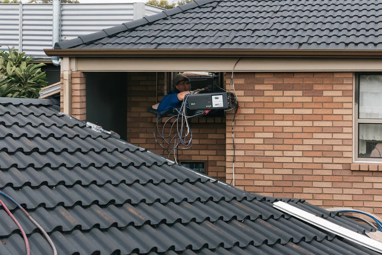 TV signal amplifier and booster installation